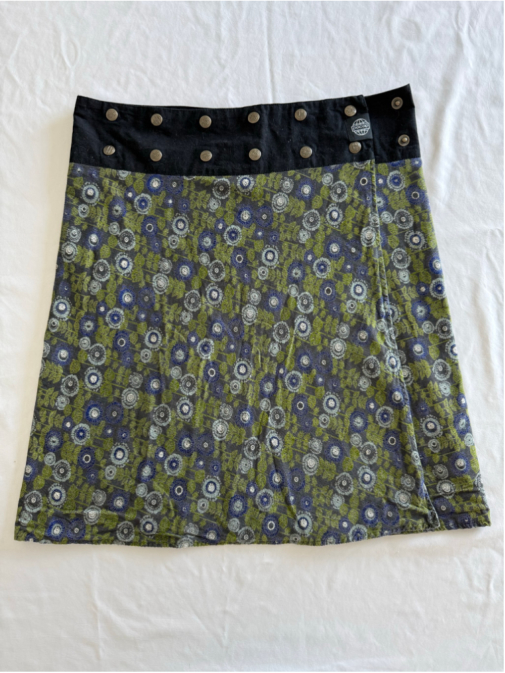 Women's Pacap Reversible Mini Skirt  Size 2 - 14 Black Green Floral Geometric